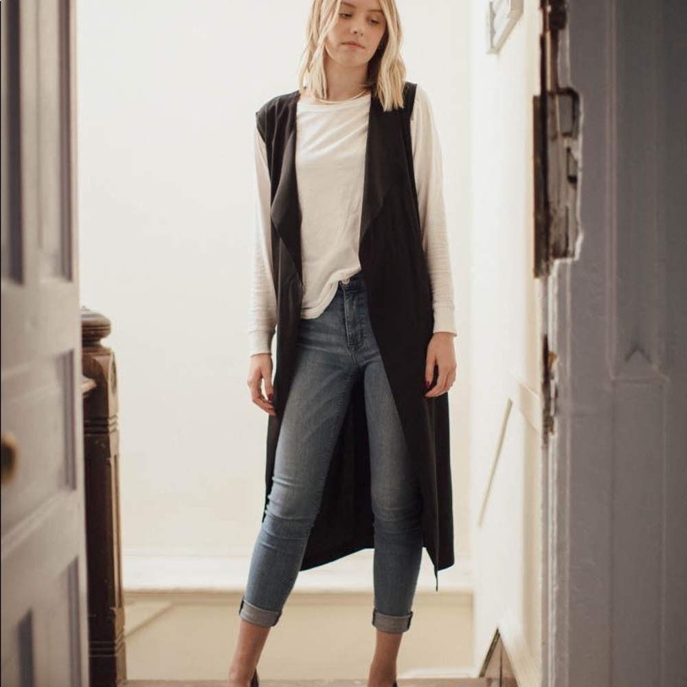 Black Trench Coat Vest